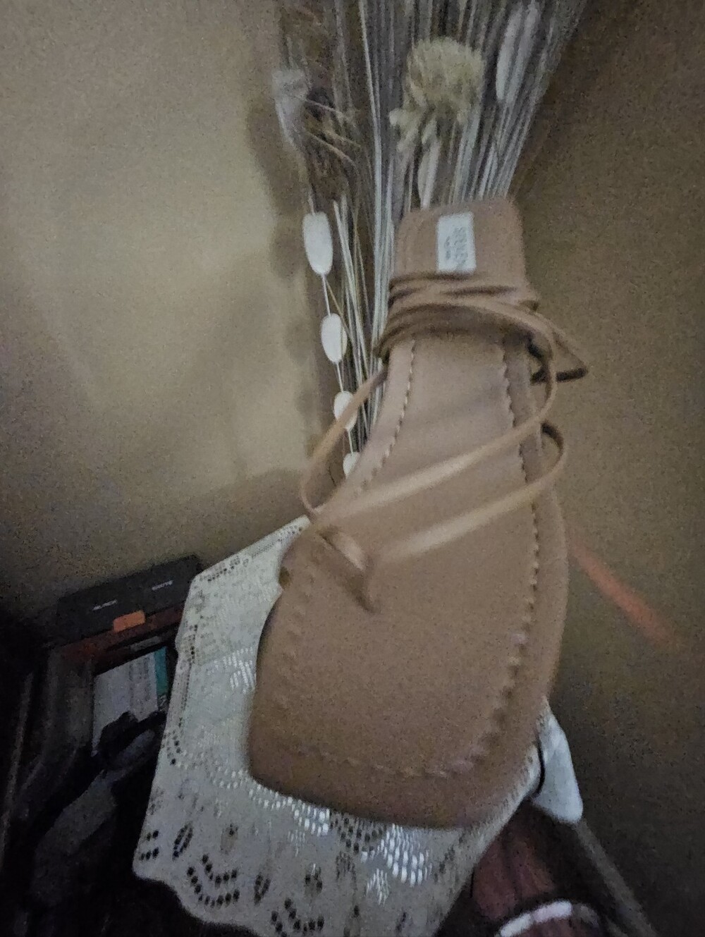 💕💗Womens Steven by Steve Madden Tan Lace-Up Trendy Round Heel Sandal-Sz 10💓💘
